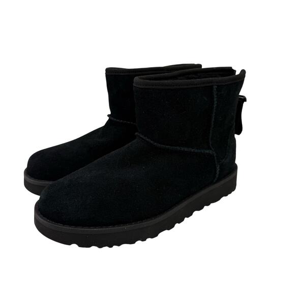UGG Classic Mini Boots sz 6 Bow Tie Back Shearling Suede NEW # 55-S - Picture 5 of 8